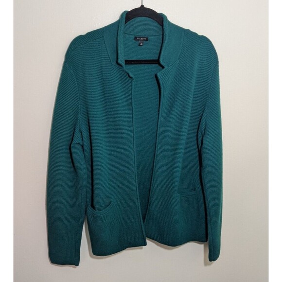 Talbots Cardigan Sweater Open Front Knit Ribbed Casual Large - Picture 4 of 6
